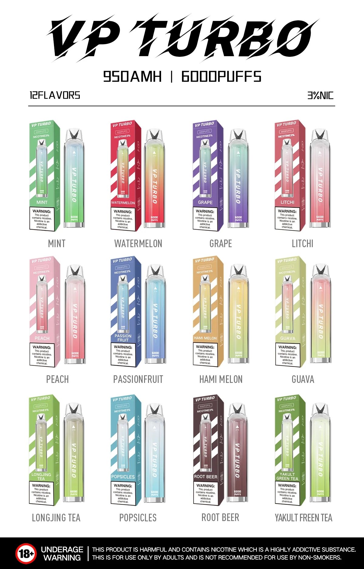 VP TURBO 幻彩抛棄式 發光超吸睛 6000 口更耐抽 950mAh 爆發力十足大煙霧 10ml 巨量儲油與 Mesh 霧化解析 台灣現貨:圖片 3