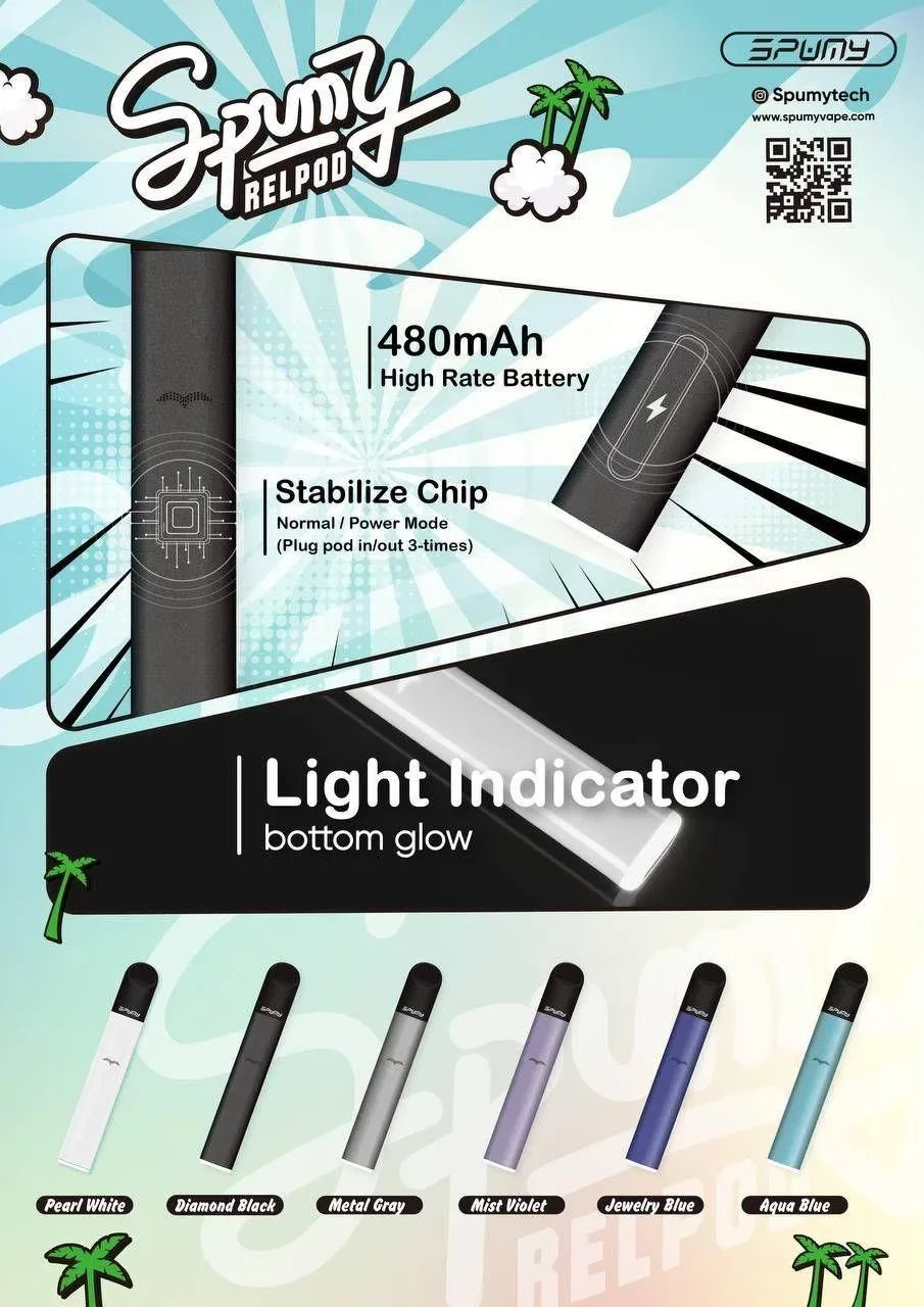 SPUMY 冰熊五代通用主機 大電量不再焦慮 雙檔切換口感隨心 極簡 480mAh 長效動力 適配 4/5/6 代通用彈 台灣現貨:圖片 2